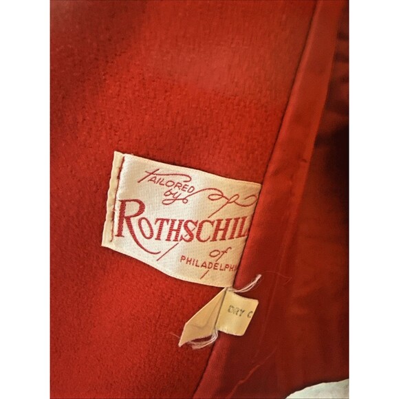 Vintage ROTHSCHILD Girls Wool Velvet Red/Blue Trim Coat & Snow Pants Leggings - Picture 6 of 16